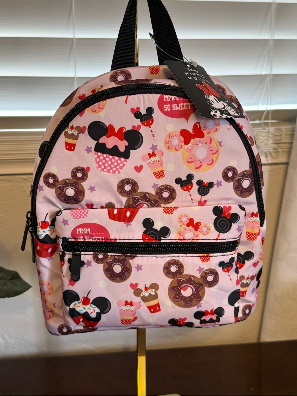 Disney Minnie Mouse Sweet Treats Mini Backpack NWT Pink Cupcake Donut Print